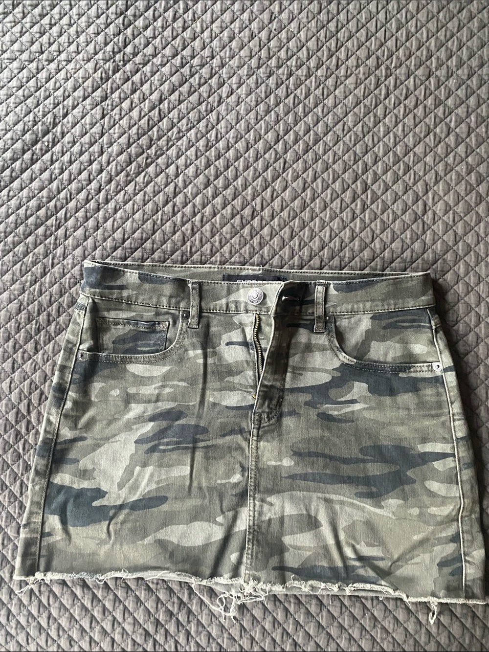 Express Camo Mini Skirt in Green and Olive
